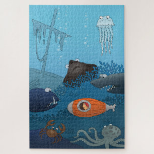 Puzzle Sous-marin caricature pour enfants sous-marin sous