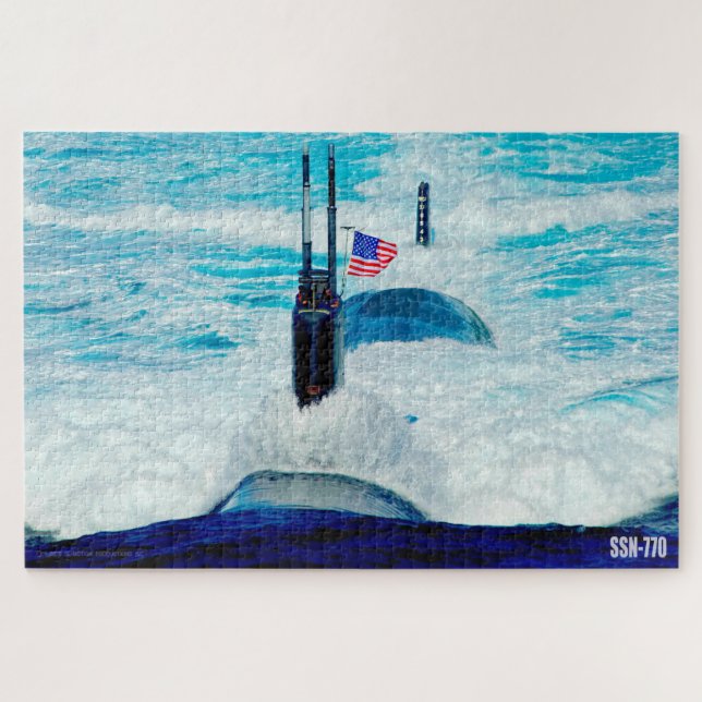 PUZZLE SOUS-MARIN D'ATTAQUE RAPIDE DES ÉTATS-UNIS - SSN-7 (Horizontal)
