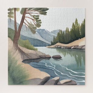 Puzzle South Lake Tahoe   Paysage à l'aquarelle