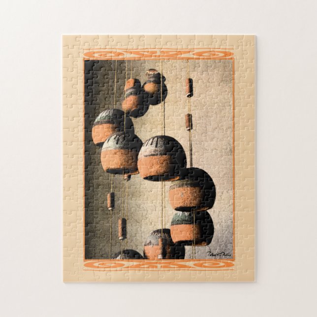 Puzzle Southwestern Spiraled Clay Vent Chimes Encore Vie (Vertical)