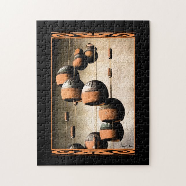 Puzzle Southwestern Spiraled Clay Vent Chimes Encore Vie (Vertical)