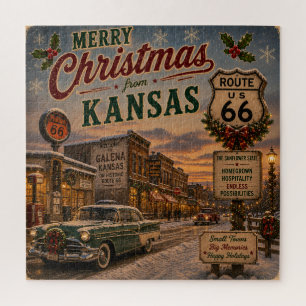 Puzzle Souvenirs de Noël de la route 66 au Kansas