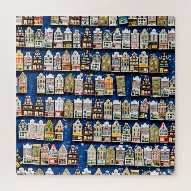 Puzzle souvenirs hollandais, scène de rue à Amsterdam. (Vertical)