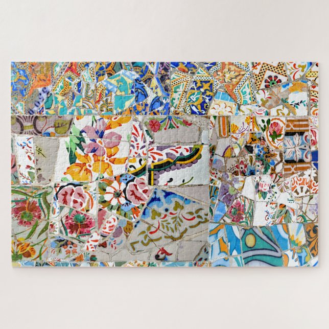 Puzzle Souvenirs. Parc Güell. Grande mosaïque. Partie 1. (Horizontal)