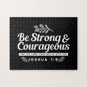 Puzzle Soyez Fort et Courageux – Josué 1:9 Verset Bibliqu