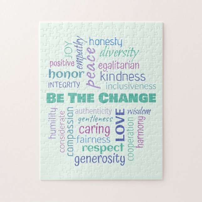 Puzzle Soyez le nuage de mots positif Change (Vertical)