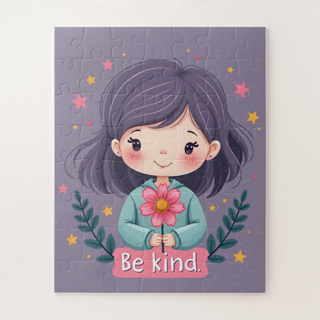 Puzzle Soyez une fille mignonne avec l'art positif Fleur (Vertical)