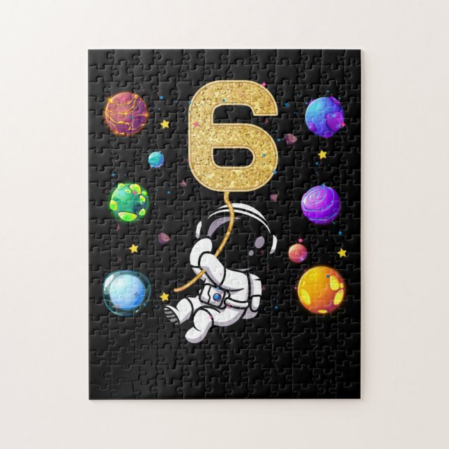 Puzzle Space 6 Years Old 6th Birthday Planets Astronaut (Vertical)