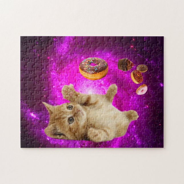 Puzzle Space cat et les beignets volants (Horizontal)