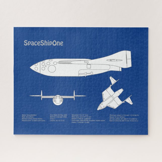 Puzzle SpaceShipOne - Plan directeur d'avion ABD (Horizontal)