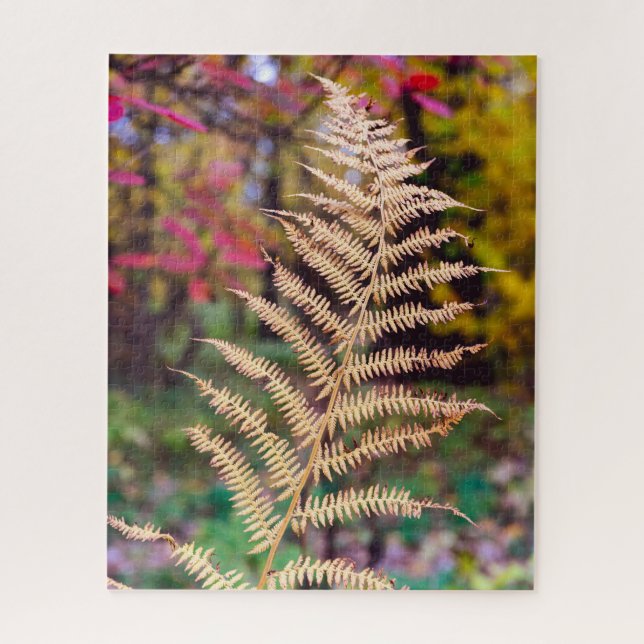 Puzzle Spécimen de feuille de fougère d'automne doré (Vertical)