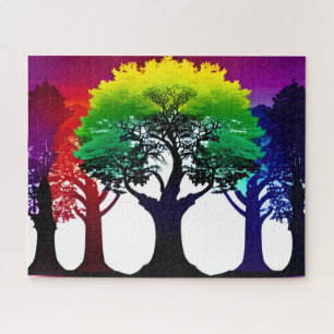 Puzzle Spectre coloré Abstrait de collage d'arbre