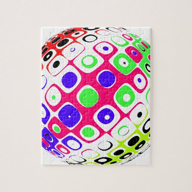 Puzzle sphère de couleur avec points de couleur (Vertical)