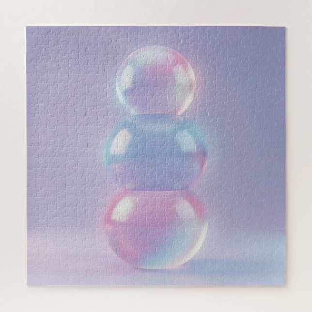 Puzzle Sphères empilées pastel iridescent rêveur  (Vertical)