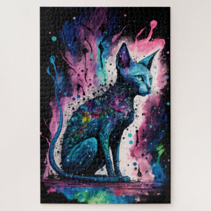 Puzzle Sphynx Cat I Original Art
