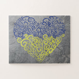 Puzzle Spiral tourbillons mehandi coeur drapeau ukrainien