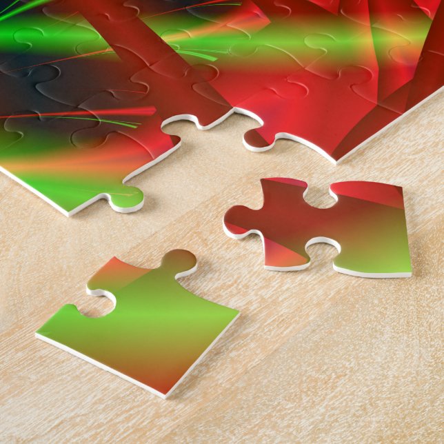 Puzzle Spirale du réseau neuronal rouge et vert (Côté)