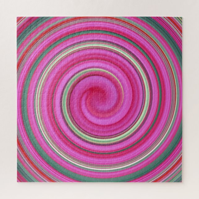 Puzzle spirale rose et verte (Vertical)