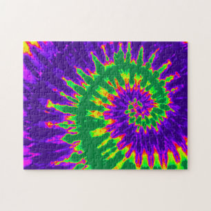 Puzzle Spirale super de teinture verte et violette