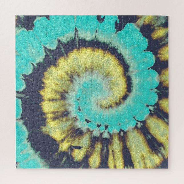 Puzzle Spirale turquoise : Grunge Hippie Texture. (Vertical)