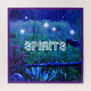 Puzzle Spirit Lights Orbs Blue Night Marsh Meadow