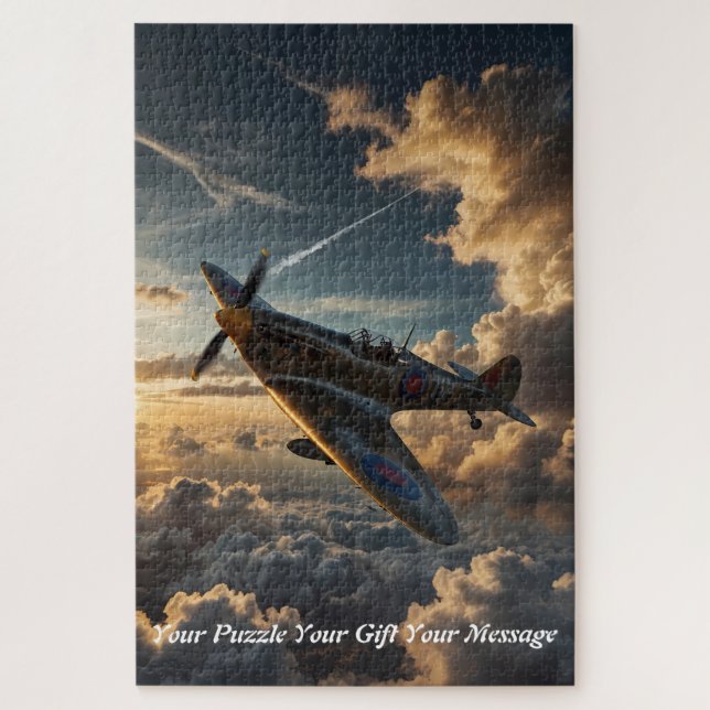 Puzzle Spitfire sur l'impression des artistes de Dusk (Vertical)