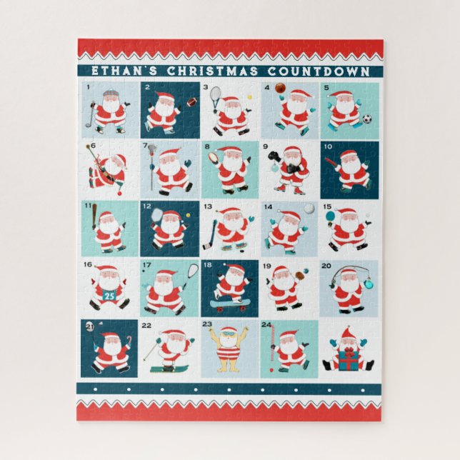 Puzzle Sports personnalisés Calendrier de Noël de l'Avent (Vertical)