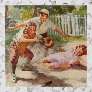 Puzzle Sports vintages, Enfants Jouer Sticball Baseball