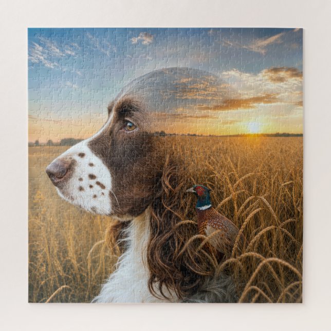 Puzzle Springer Spaniel anglais et Faisan (Vertical)