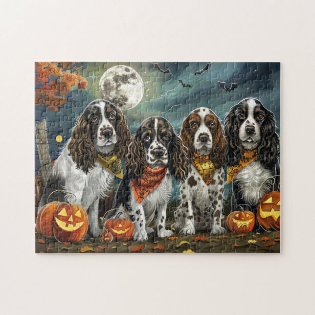 Puzzle Springer Spaniel Halloween Épouvantable (Horizontal)