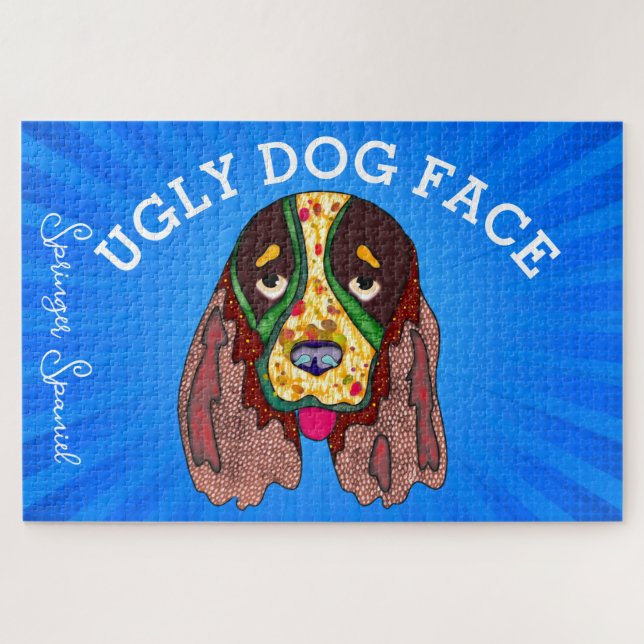 Puzzle Springer Spaniel sale chien visage 1000 pièce (Horizontal)