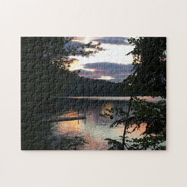 Puzzle Squam Lake Sunrise New Hampshire Trees Photo (Horizontal)