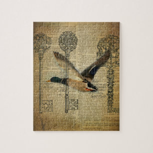 Puzzle squelette rustique clés western country mallard du