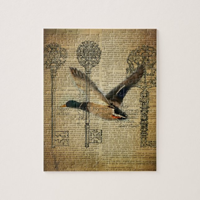 Puzzle squelette rustique clés western country mallard du (Vertical)