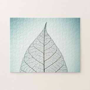 Puzzle Squelette vert de feuille