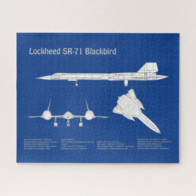 Puzzle SR-71 Blackbird - Plan directeur de l'avion ABD (Horizontal)