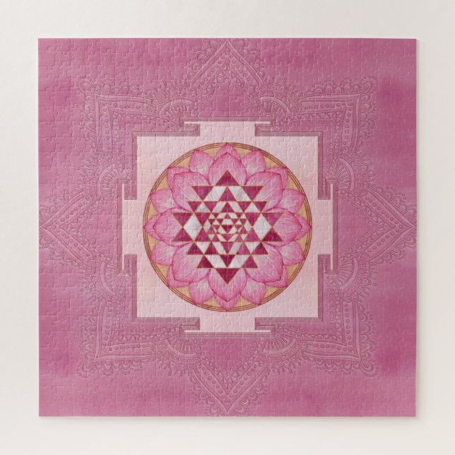 Puzzle Sri Yantra / Sri Chakra au lotus (Vertical)