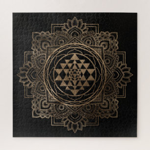 Puzzle Sri Yantra / Sri Chakra en lotus dorés