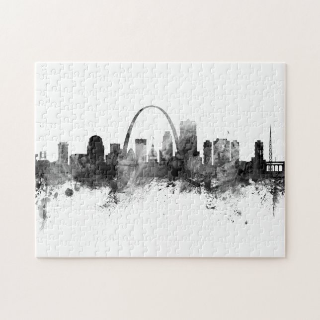 Puzzle St Louis Missouri Skyline noir blanc (Horizontal)