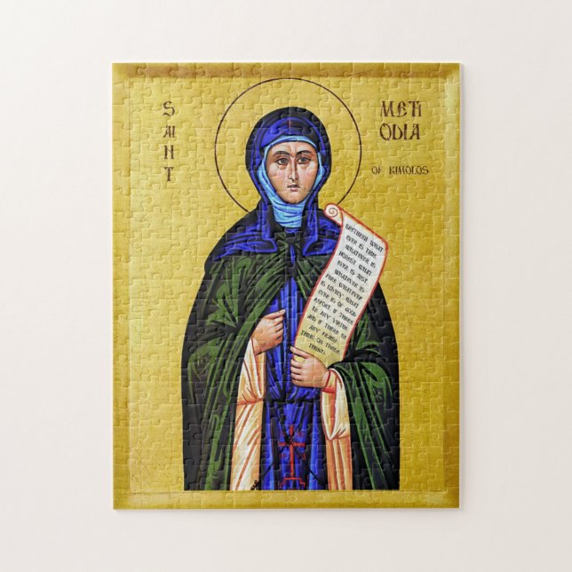 Puzzle St. Methodia of Kimolos Orthodox Christian Icon (Vertical)
