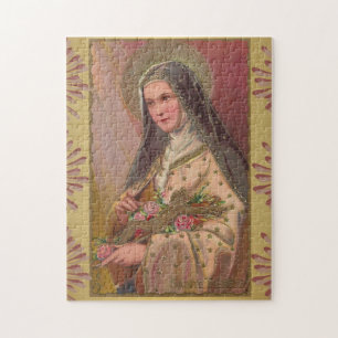 Puzzle St Therese peu de frontière de roses de crucifix