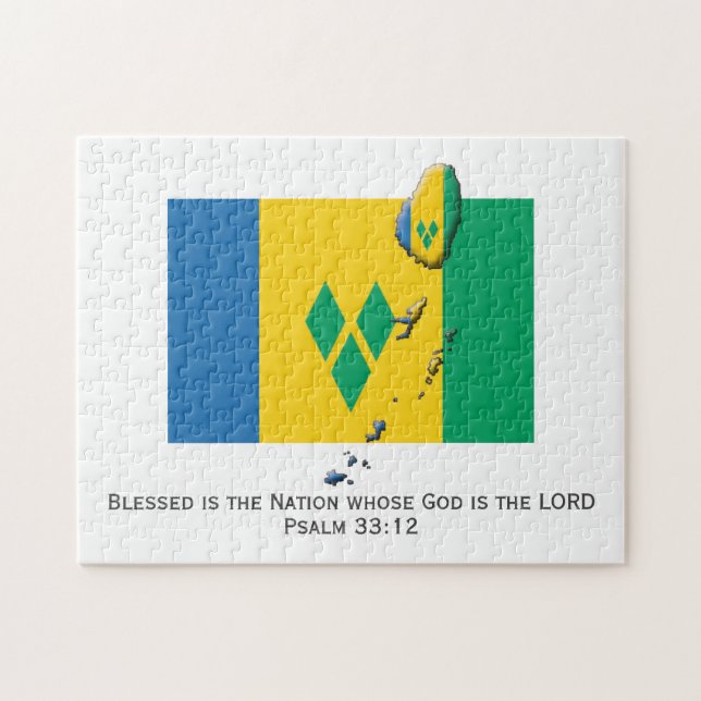 Puzzle ST VINCENT | Blessed Nation | DRAPEAU VINCENTIAIRE (Horizontal)