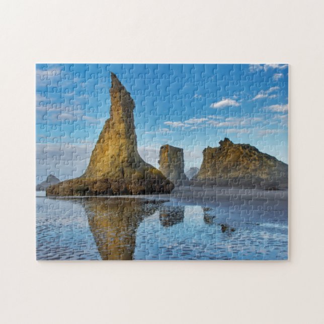 Puzzle Stacks marins sur la plage de Bandon à Bandon, Ore (Horizontal)