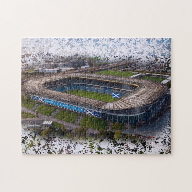 Puzzle Stade de rugby d'Édimbourg avec drapeau de l'Écoss (Horizontal)