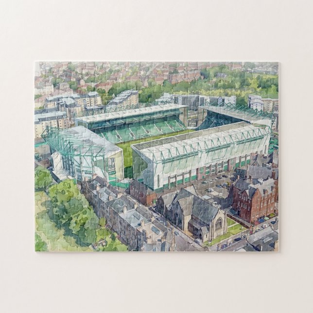 Puzzle Stade d'Easter Road Édimbourg Aquarelle d'Art (Horizontal)