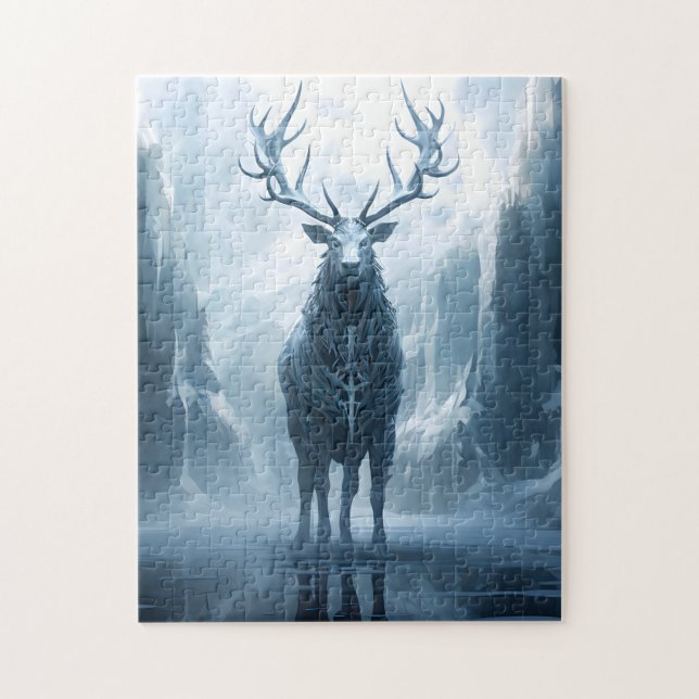Puzzle Stag mythique en hiver. (Vertical)