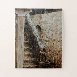 Puzzle Stairway Worn by Time and Precision