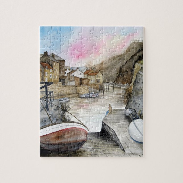 Puzzle Staithes, North Yorkshire, Angleterre Aquarelle (Vertical)