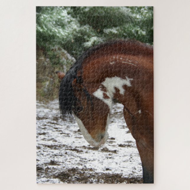 Puzzle Stallion de Mustang de neige tonnerre (Vertical)