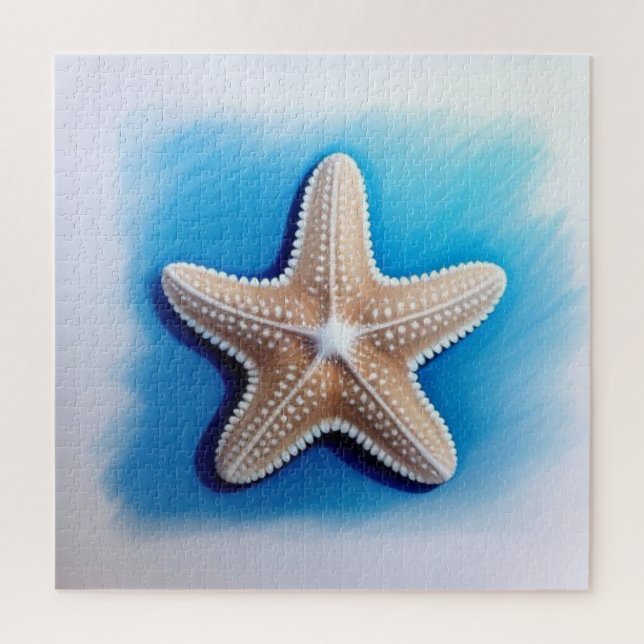Puzzle Starfish Crayon Drawing (Vertical)